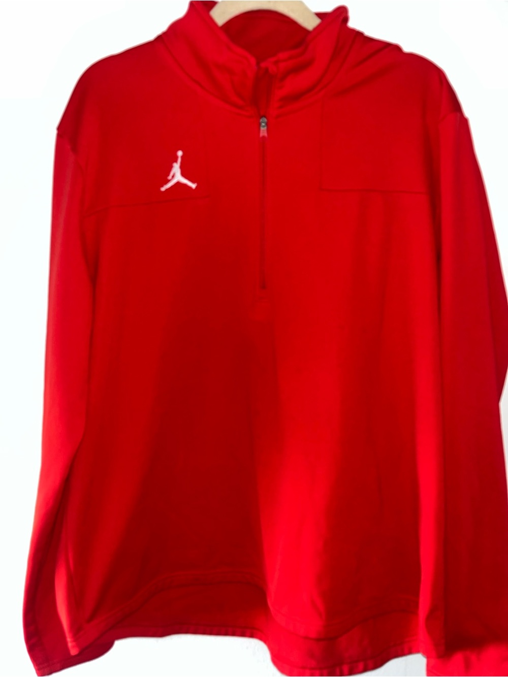 Jordan Red Zip Pullover with Jumpman Label